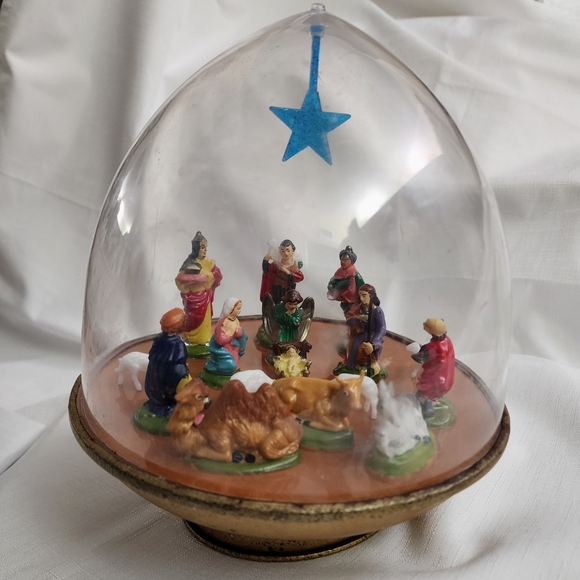 Ohio Art Other - Vintage MCM Ohio Art Revolving Musical Christmas Nativity Scene